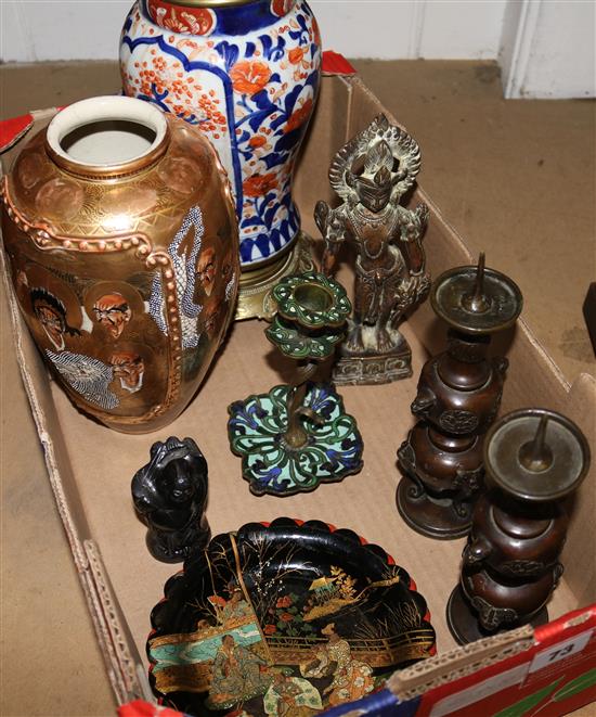 Imari lamp, Satsuma vase etc.